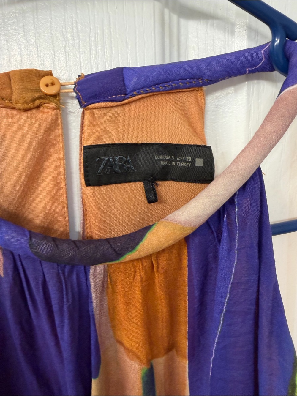 Zara Abstract Print Maxi Dress in Purple & Orange - Picture 2 of 4